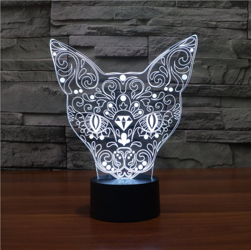 3D Color Cat Changing Night Light Indoor LED
